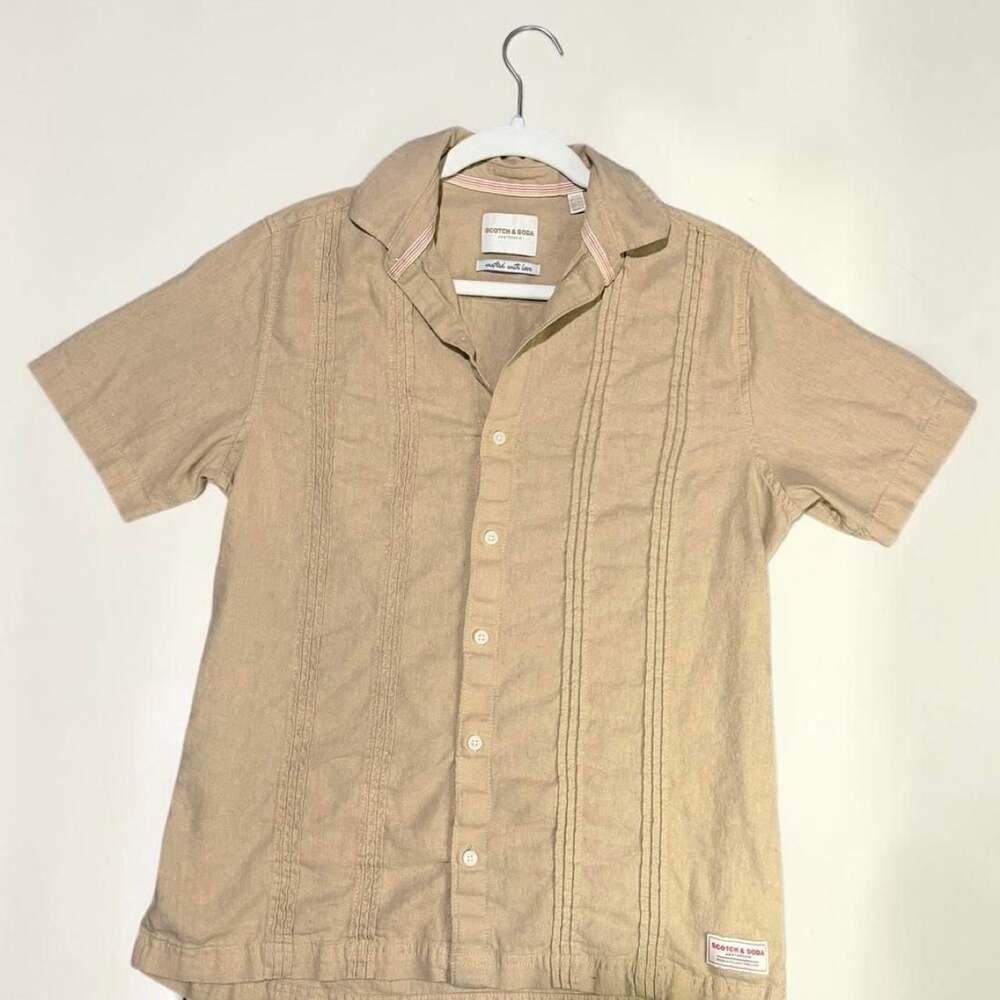 Scotch & Soda Amsterdam Guayabera Linen Shirt Large